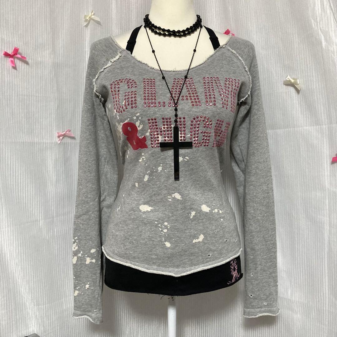 平成ギャル マクブリング y2k グランジ パンク 激カワ背中空きtops