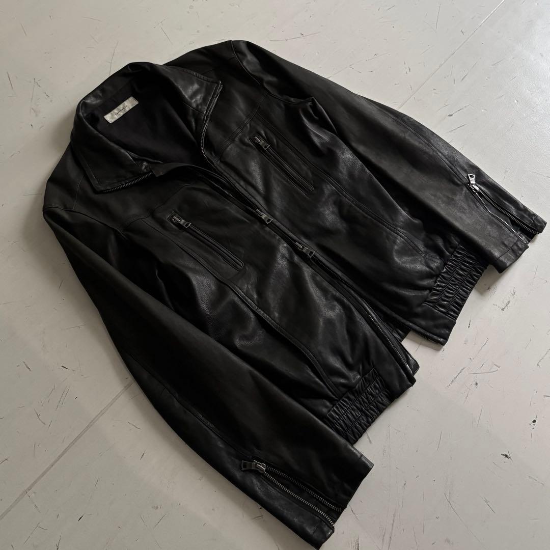 00's vintage ギミック レザージャケット 短丈 アーカイブ y2k - メルカリ