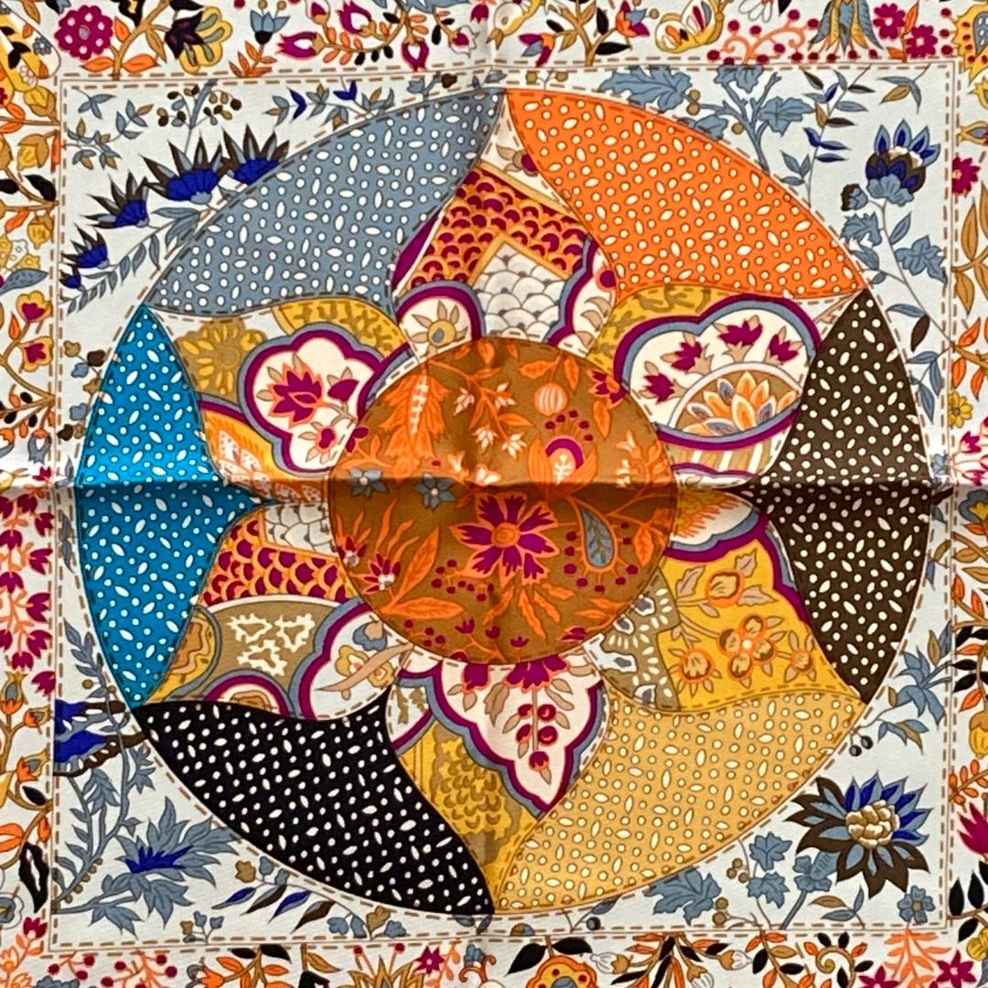 エルメス スカーフ カレ90 プロヴァンスの花刺繍 Provence シルク