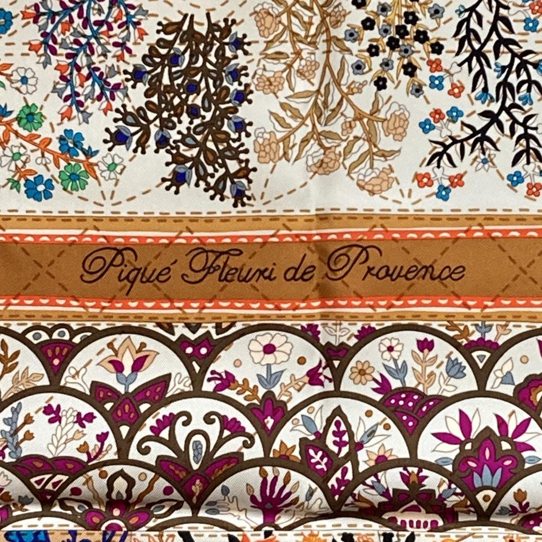 エルメス スカーフ カレ90 プロヴァンスの花刺繍 Provence シルク