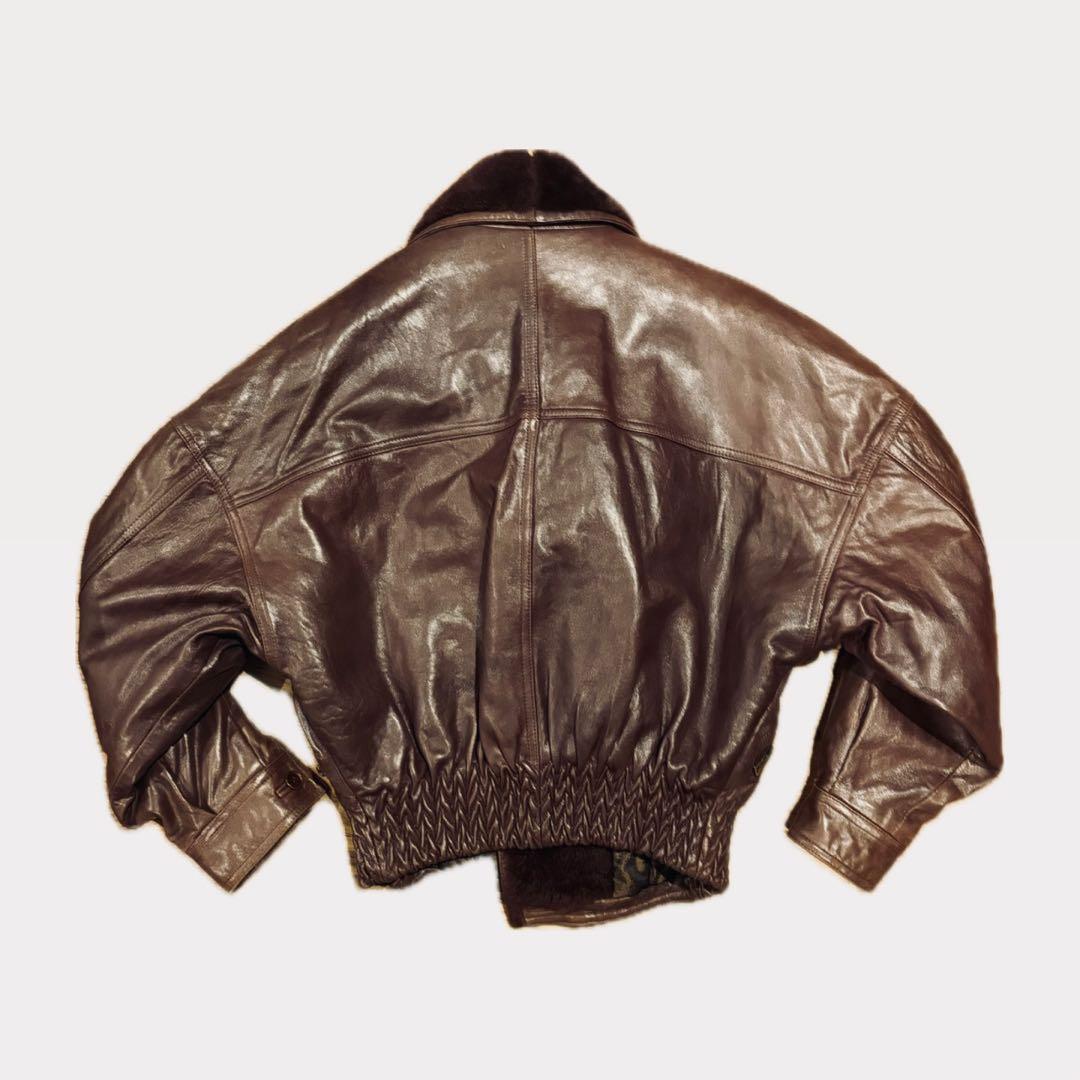 istante Ganni Versace fur leather jacket - メルカリ