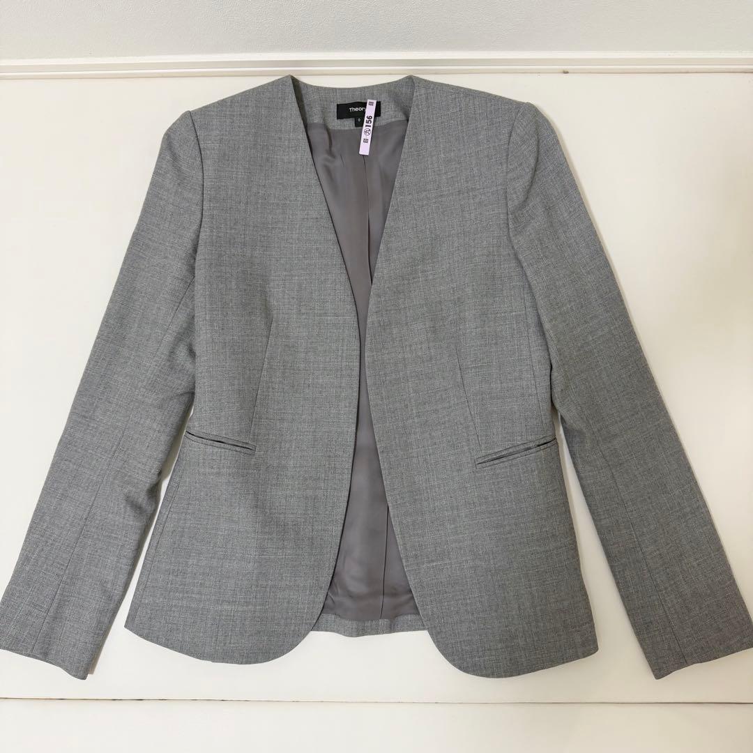 セオリー セットアップ スーツ パンツスーツ ジャケット ノーカラー