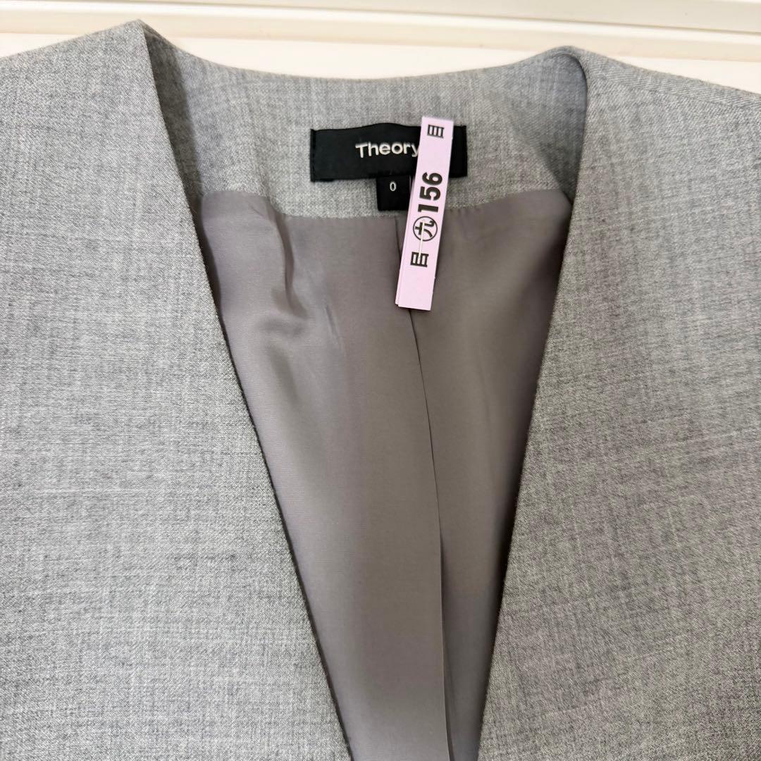 セオリー セットアップ スーツ パンツスーツ ジャケット ノーカラー