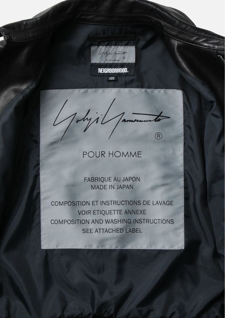 NH X YOHJI YAMAMOTO . LEATHER JACKET XL