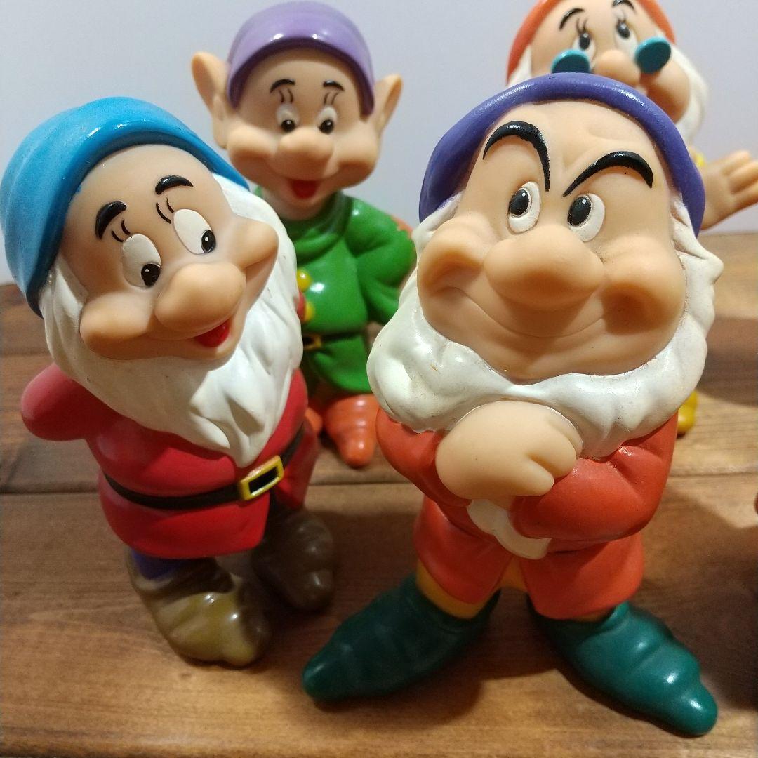 七人のこびと フィギュア レトロ 硬めソフビ ディズニー 白雪姫 7人の