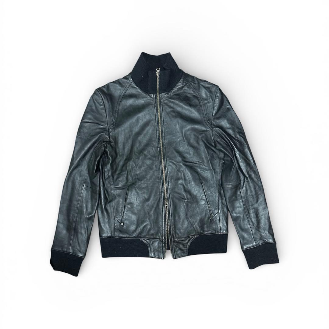 archive grunge leather jacket y2k black - メルカリ