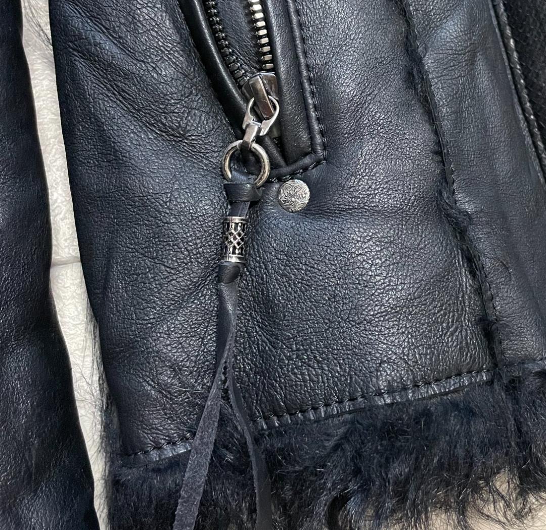 定価30万円 極美品 シェラック SCHORL 蛇革xムートンライダース黒46