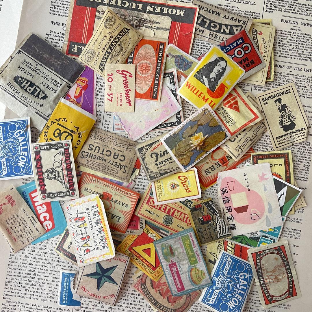 アウトレット】ヴィンテージ マッチブック&ラベル 海外 蚤の市 紙もの
