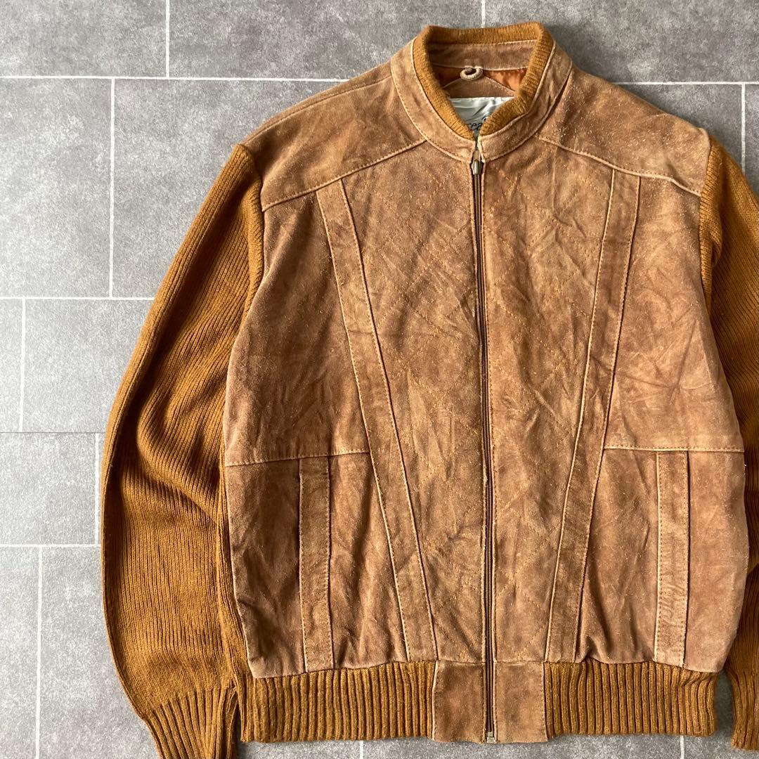 80-90's 本革 スウェードレザージャケット vintage - メルカリ