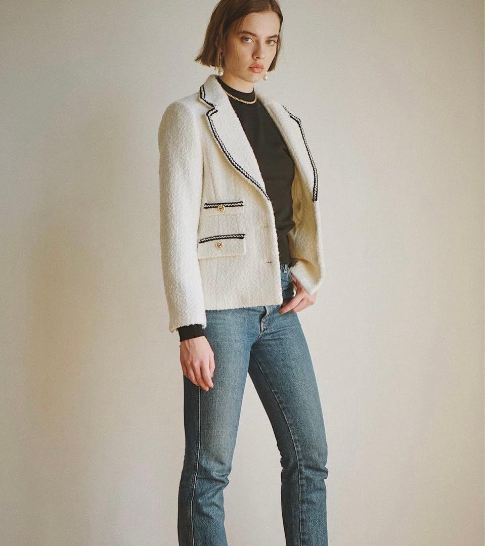 美品 Eestella.K エステラケー 金ボタン ツイードジャケット - メルカリ