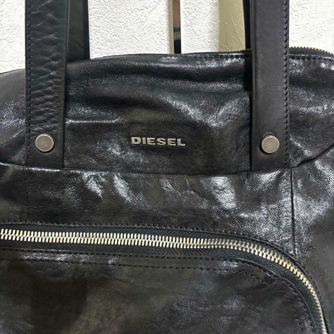 希少 ディーゼル トートバッグ 肩掛け A4 大容量 オールレザー 黒 y2k