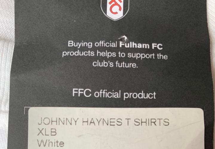 FulhamレジェンドJohnny Haynes(ジョニー・ヘインズ)Tシャツ