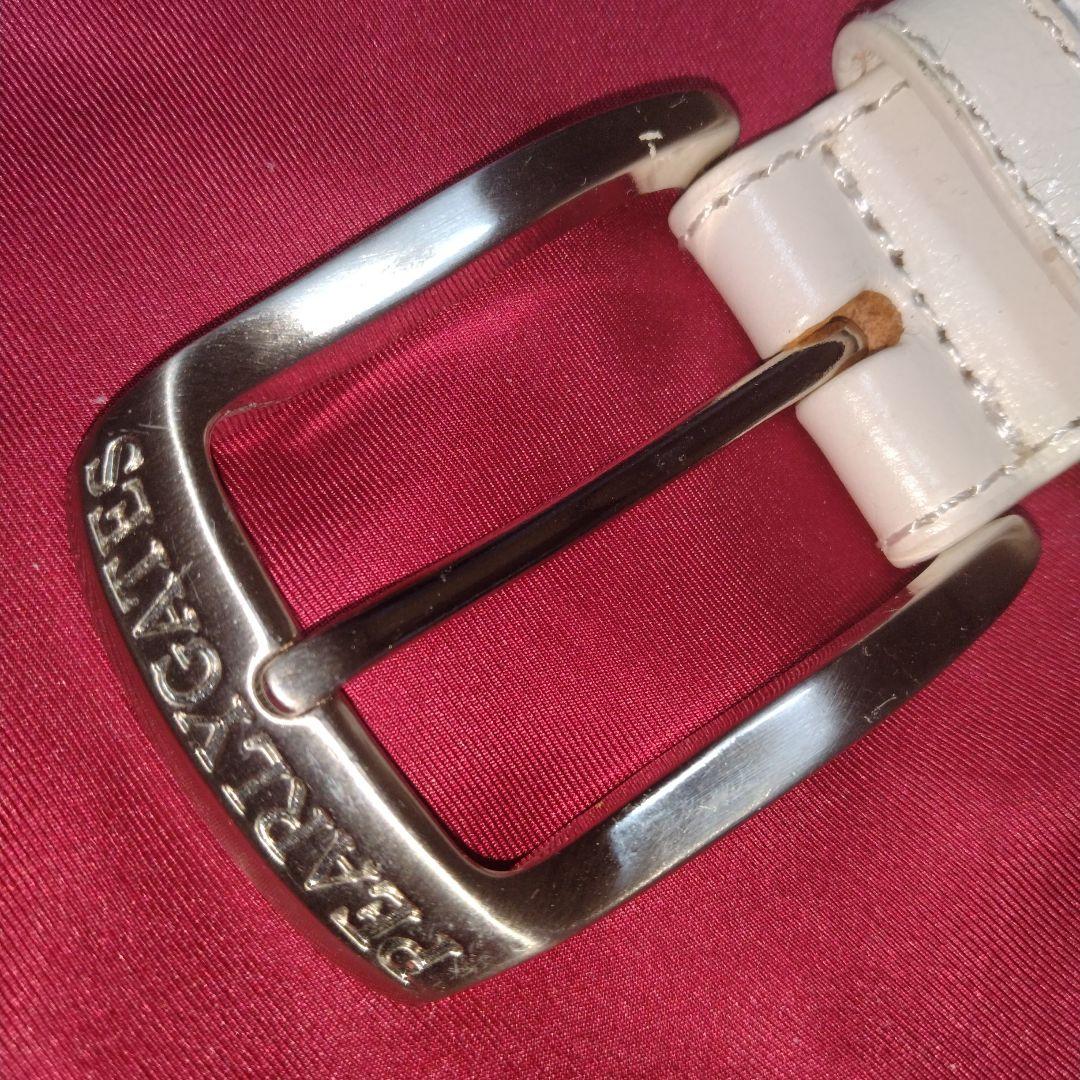 パーリーゲイツ 1989美品 ホワイトベルト 110cm 34mm ピンバックル