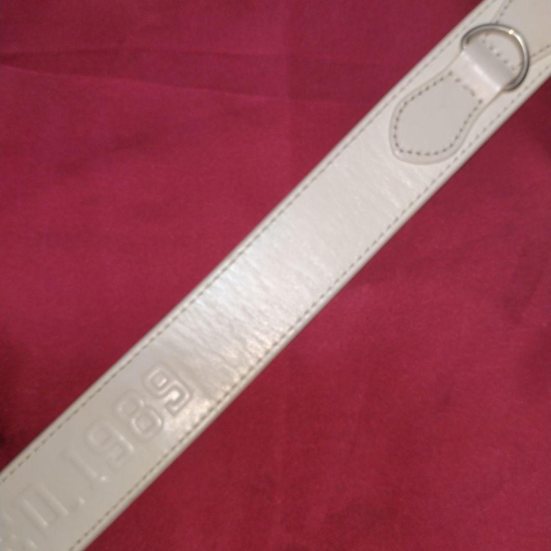 パーリーゲイツ 1989美品 ホワイトベルト 110cm 34mm ピンバックル