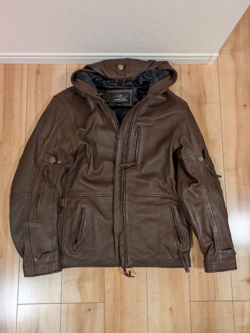 [もいず]ROUGH & ROAD ツーリング レザージャケット 革ジャン ハイネック セミダブル レザージャケット｜カドヤ公式