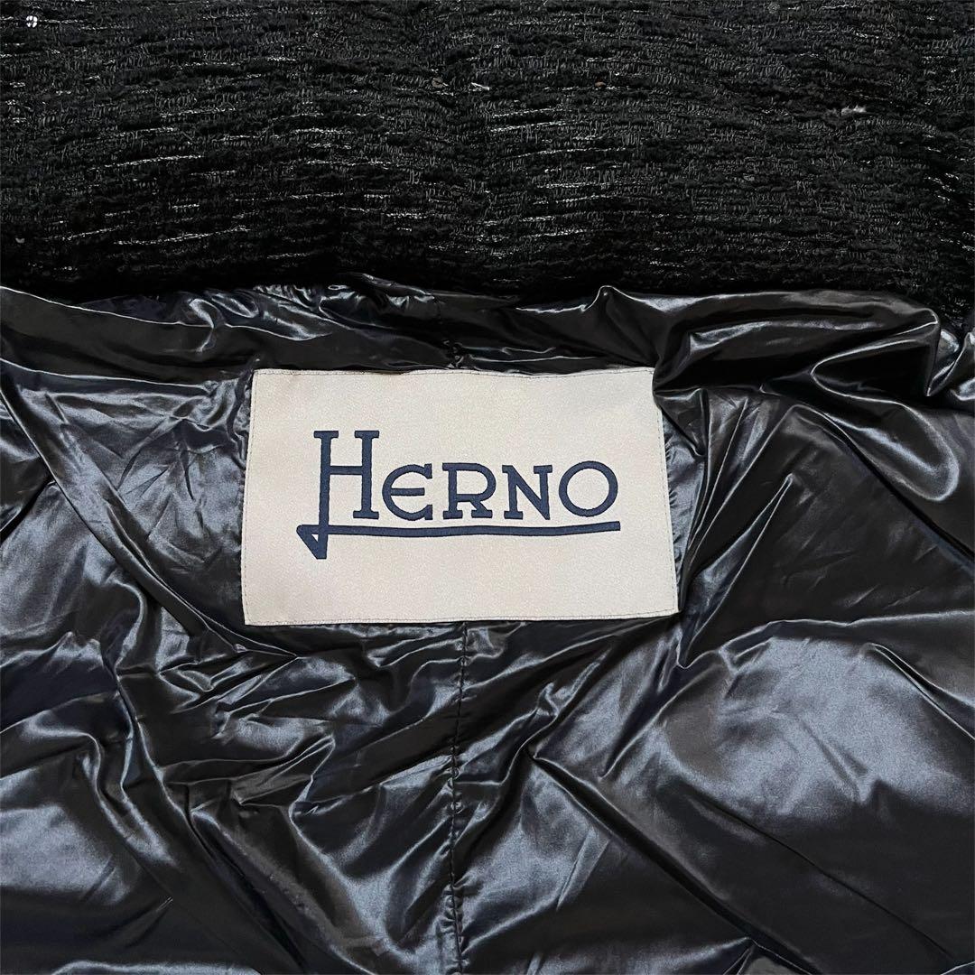 ○ヘルノHERNOハイネックスパンコール ダウンジャケットサイズ38黒7号