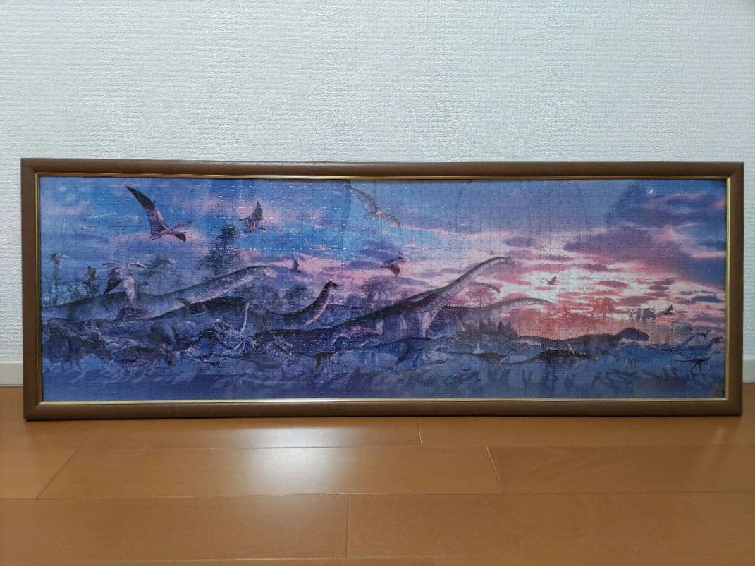 1518ピースパズル　完成品　恐竜　時を越えて　34cm×102cm　服部雅人