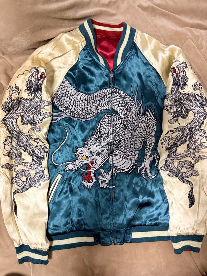 美品2面用 JAPANESE 龍 日本限定 スカジャン vintage レーヨン - メルカリ