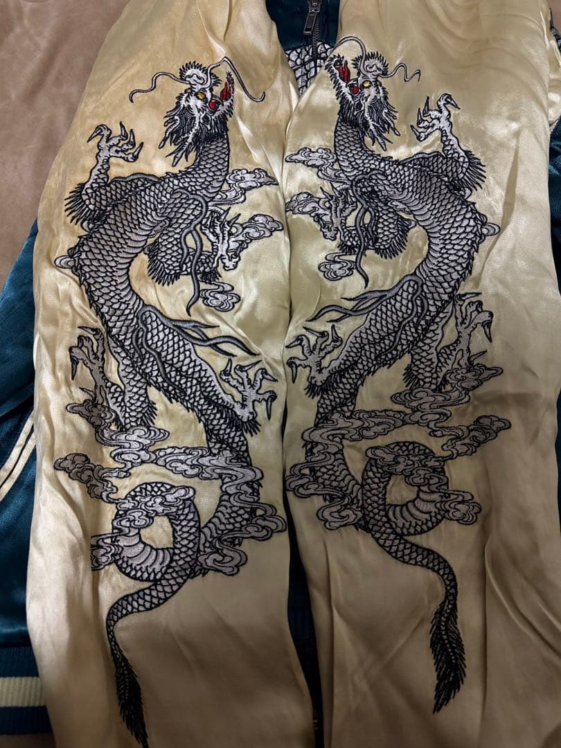美品2面用 JAPANESE 龍 日本限定 スカジャン vintage レーヨン - メルカリ
