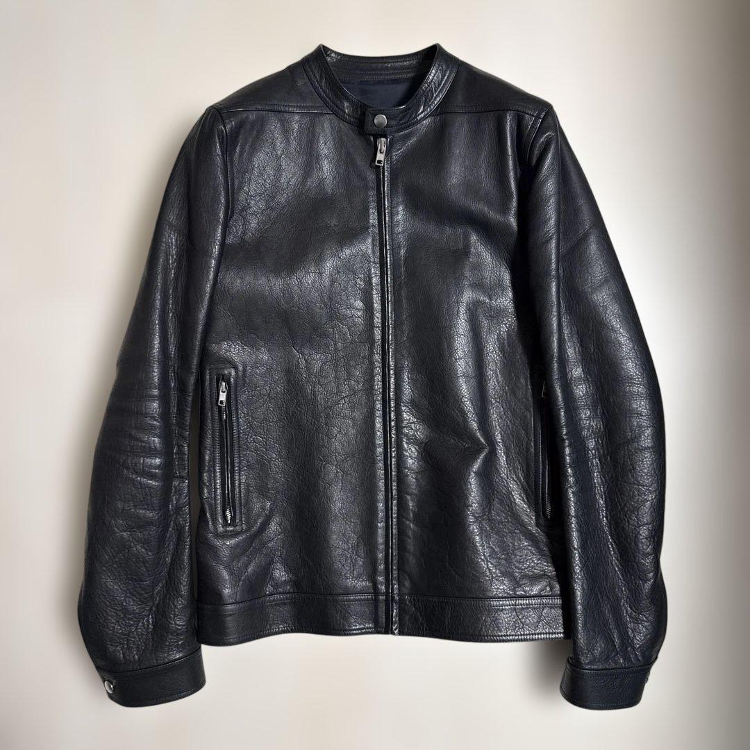 rick owens シングルレザー ジャケット ブランド古着】シングルライダースレザージャケット（ライダース