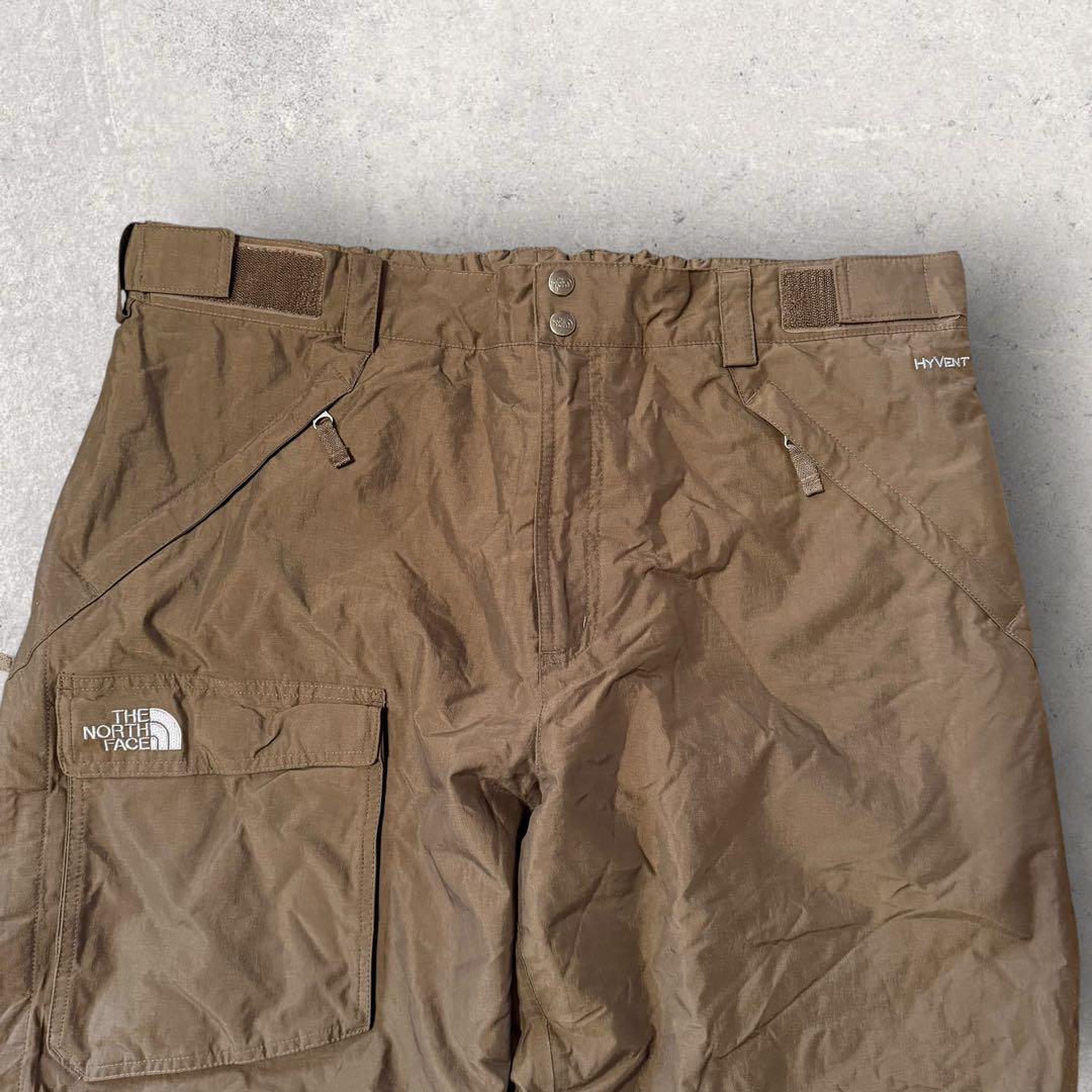 ザ・ノースフェイス】スキー スノボーパンツ 刺繍ロゴ 茶色 XL ハイベントk