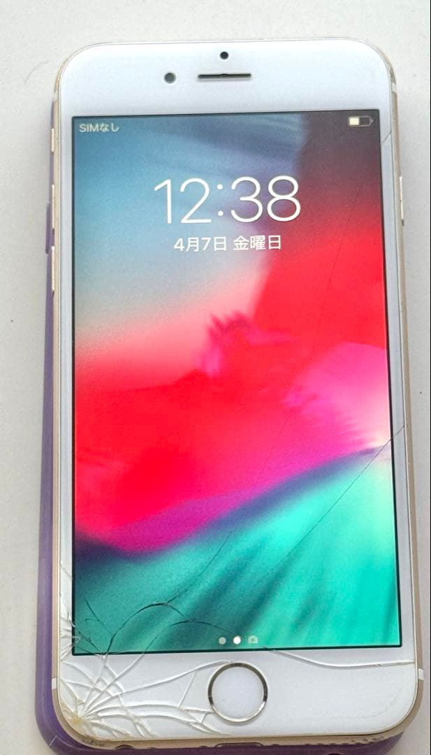 iPhone 6 64GB ひび割れあり ゴールド - メルカリ