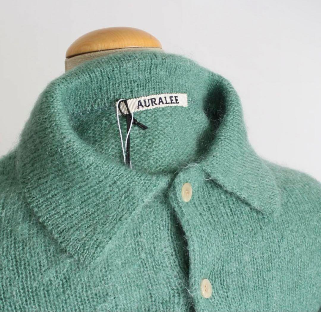 AURALEE オーラリー モヘアニット ニットポロ グリーン 緑 - メルカリ