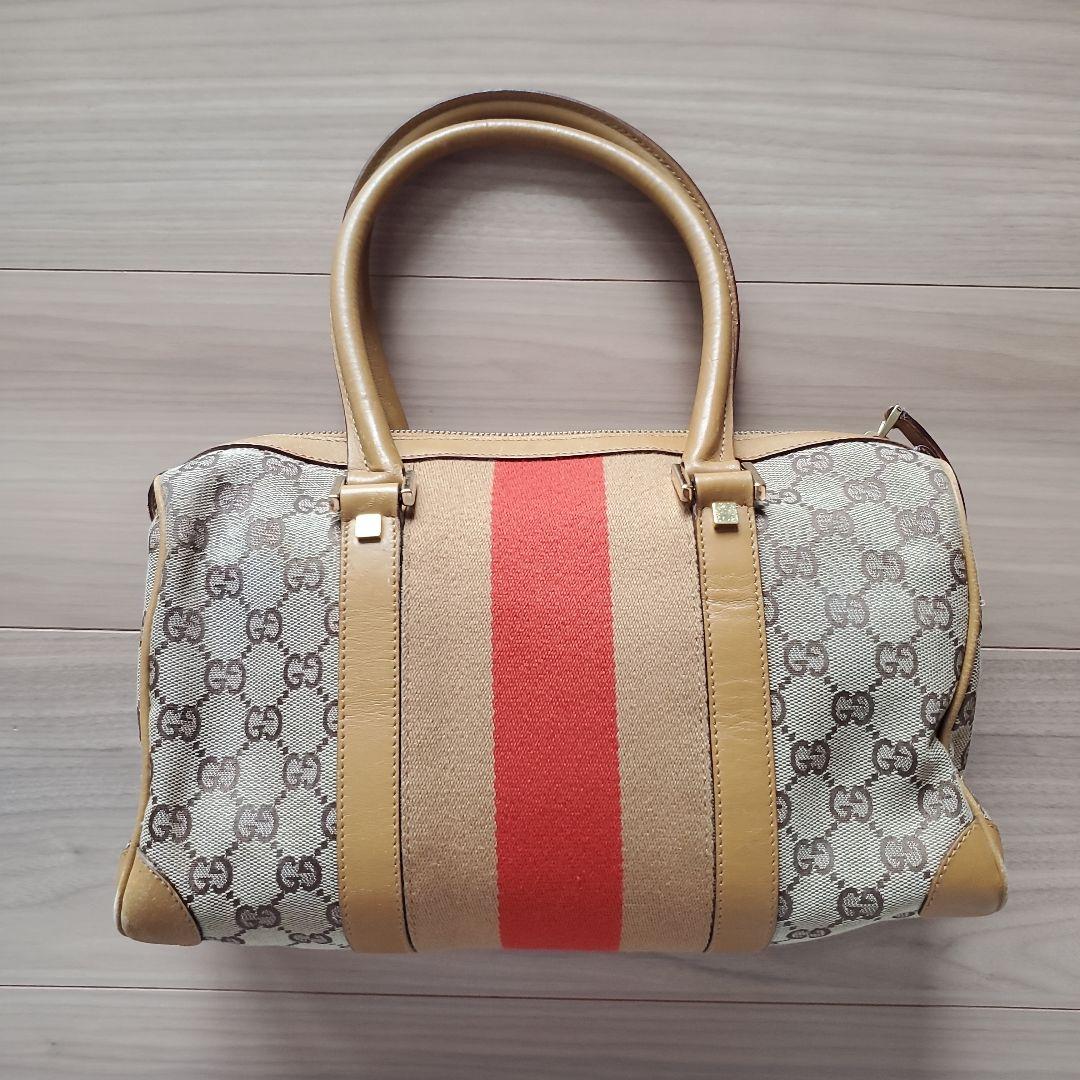 GUCCI SHERRY LINE CANVAS MINI BOSTON BAG