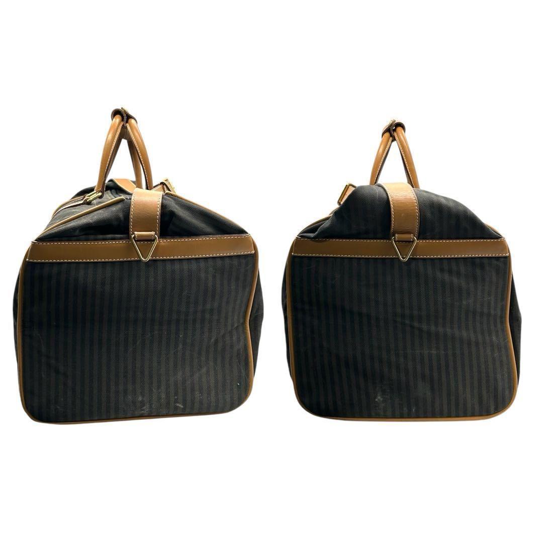 良品 882 フェンディ ボストンバッグ 2way ペカン 南京錠 キャンバス