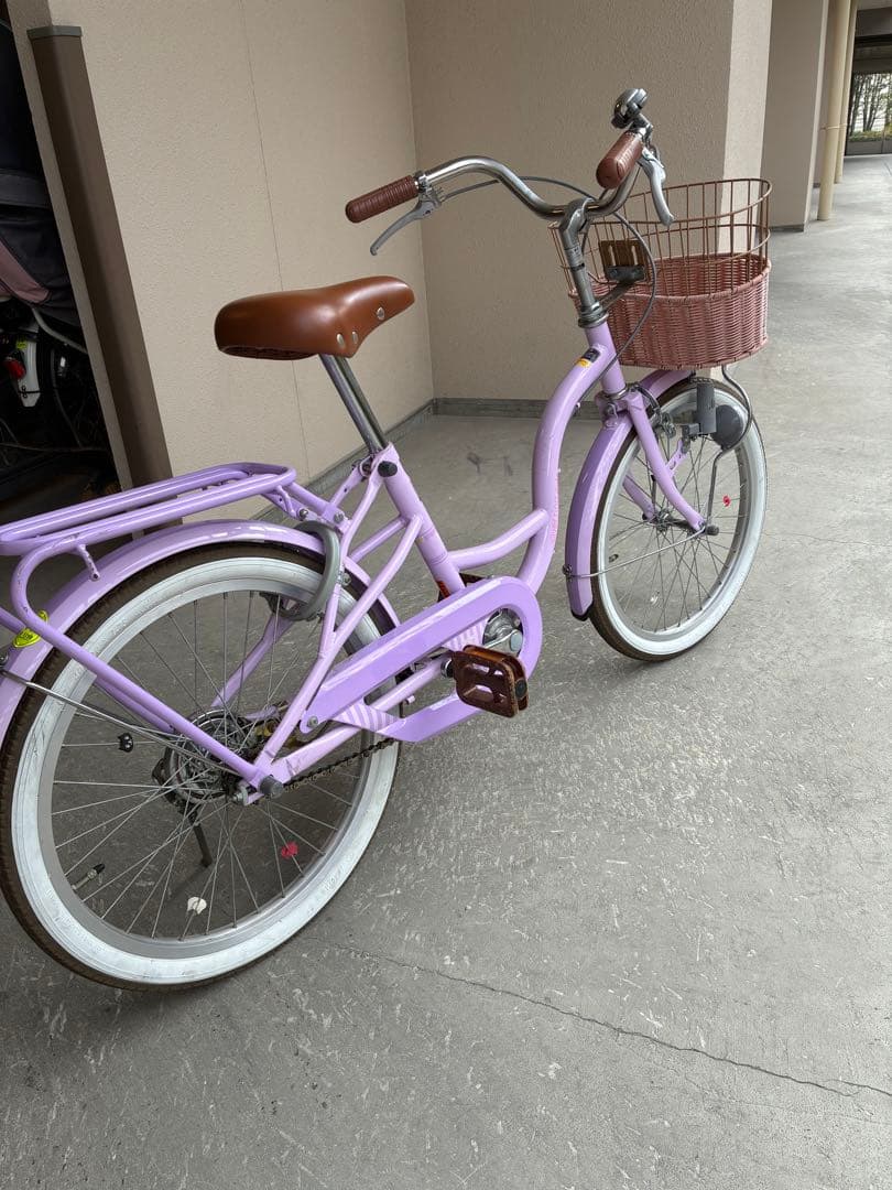 子供用自転車 パープル 前面バスケット付き　大阪府引き取り限定 子供用自転車 紫色 前部バスケット付きジェニー - メルカリ