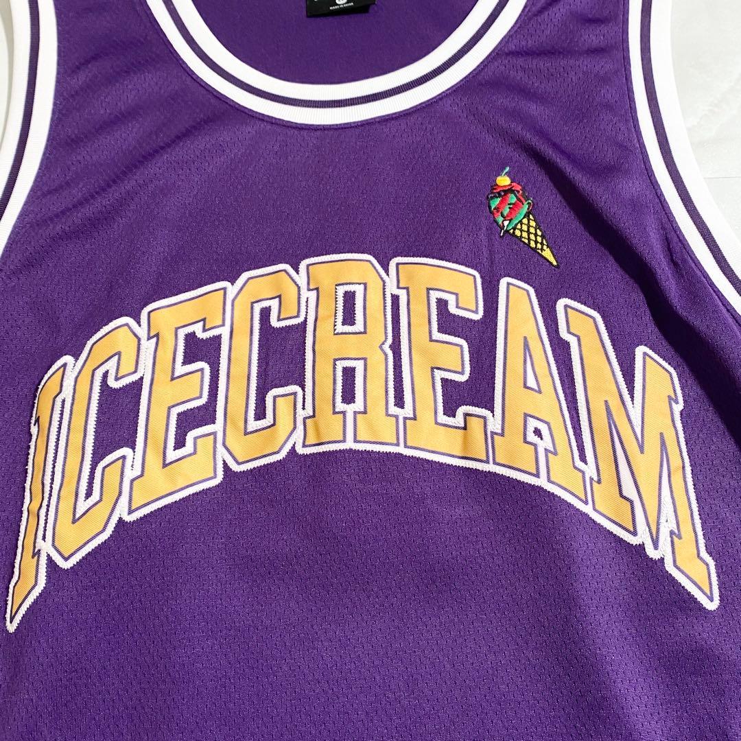 A17234 美品 アイスクリーム ランニングドッグバスケユニフォーム 紫