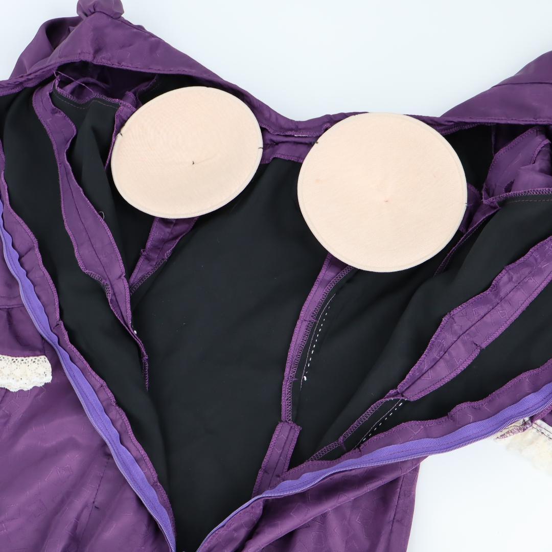 美品 フラメンコ衣装】光沢パープル×柄×レース地 ドレス Flamenco