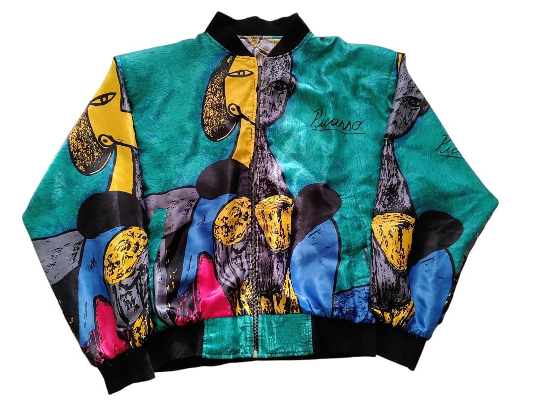 80s ピカソジャケット リバーシブル ボンバージャケット シルク アルミジップ 楽天市場】80s □ PICASSO ピカソ ナイロン ジャケット メンズ