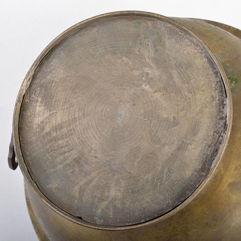 朝鮮 李王家美術工場造 蝙蝠手花彫金 神仙炉 宮廷料理器 V R5542