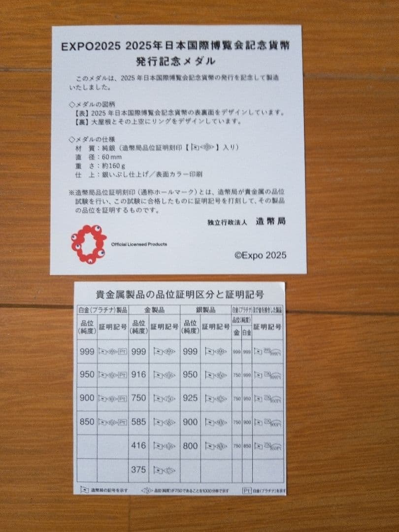 EXPO 2025 日本国際博覧会記念貨幣発行記念メダル - メルカリ