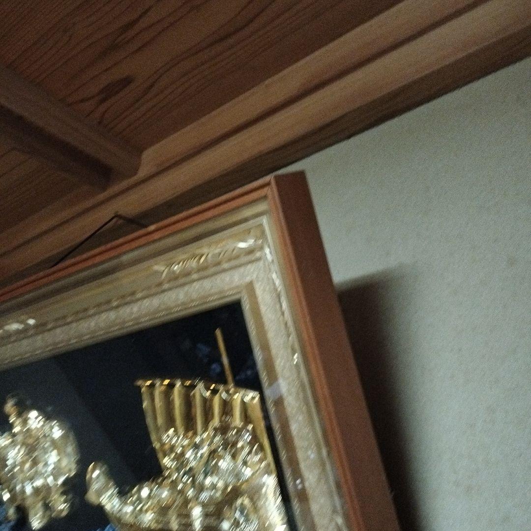 黄金七福神 純金純銀鍍金 宝船 縁起物 開運 壁掛け インテリア 額装