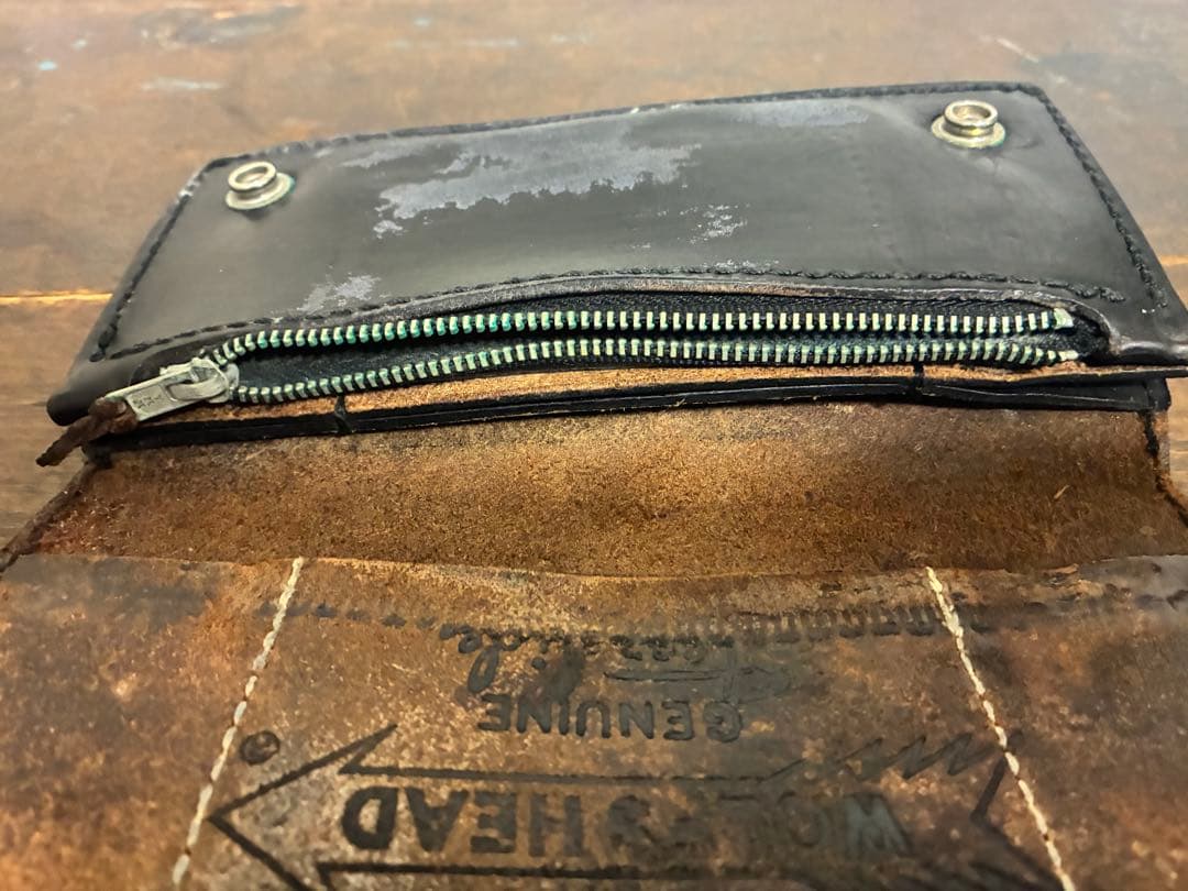 1-8 WOLF'S HEADウルフズヘッド長財布本革 プレーン vintage - メルカリ