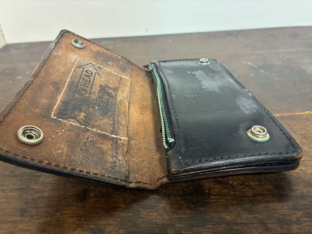 1-8 WOLF'S HEADウルフズヘッド長財布本革 プレーン vintage - メルカリ