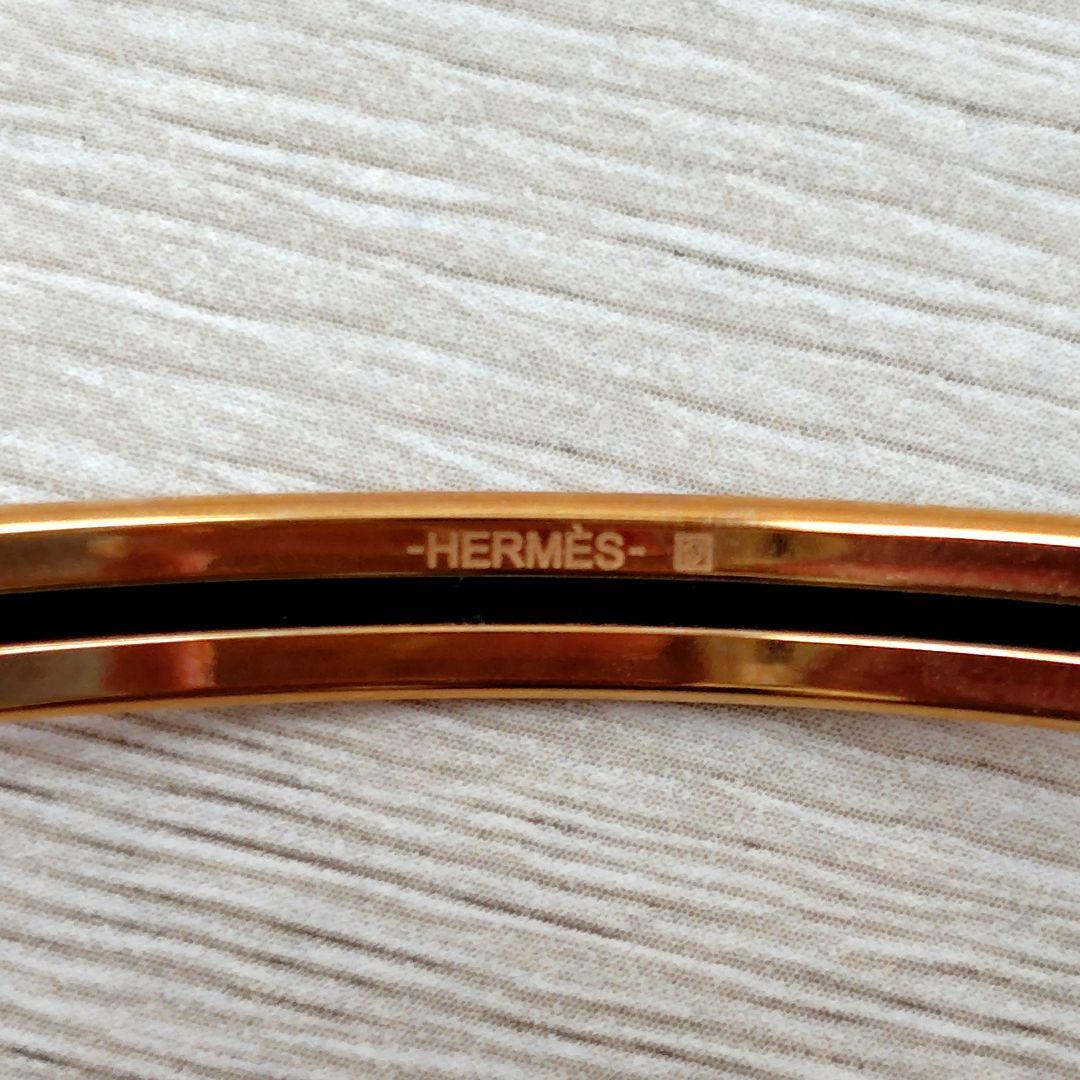 HERMES　エナメルブレスレット《ユニ》ローズ・ボーテ　サイズS　バングル