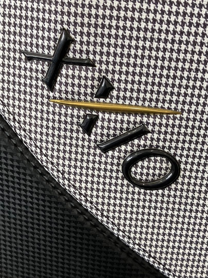 値下！XXIO ダンロップ キャディバッグ スタンド型 千鳥柄 モノトーン