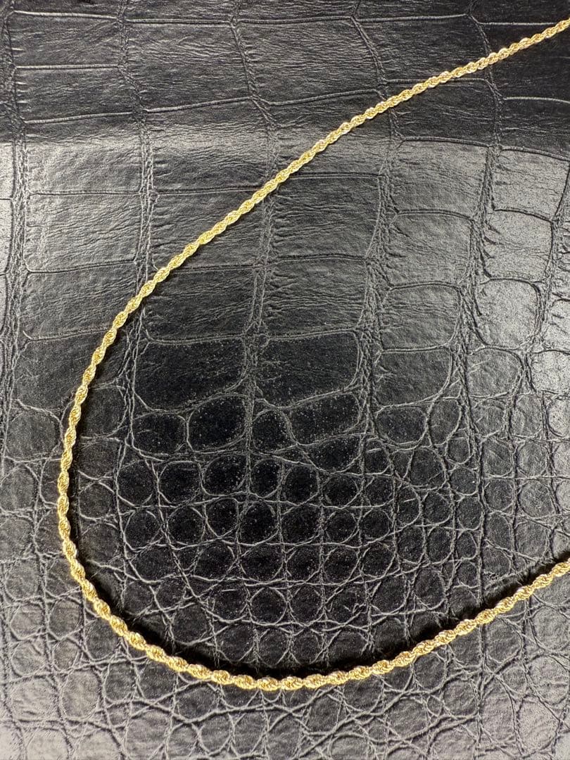 アクセサリー 10K Gold Rope Necklace 56cm 1.5mm