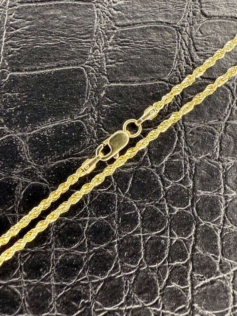 アクセサリー 10K Gold Rope Necklace 56cm 1.5mm