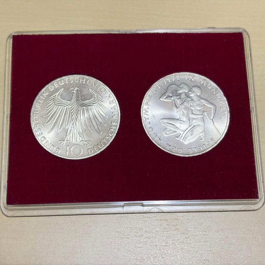 ミュンヘンオリンピック記念硬貨 DM 10 銀貨2枚 - メルカリ