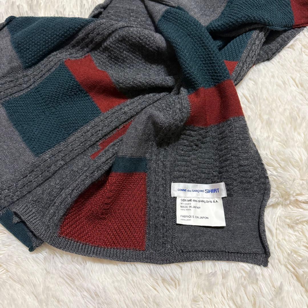 COMME des GARÇONS パッチワークデザイン ニットマフラー - メルカリ