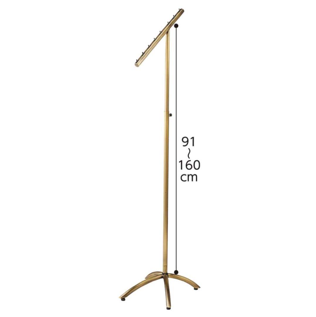 傾斜ハンガーラック アンティークゴールド 真鍮 アンティークゴールドハンガー 角パイプ〔ストエキオリジナル〕 傾斜