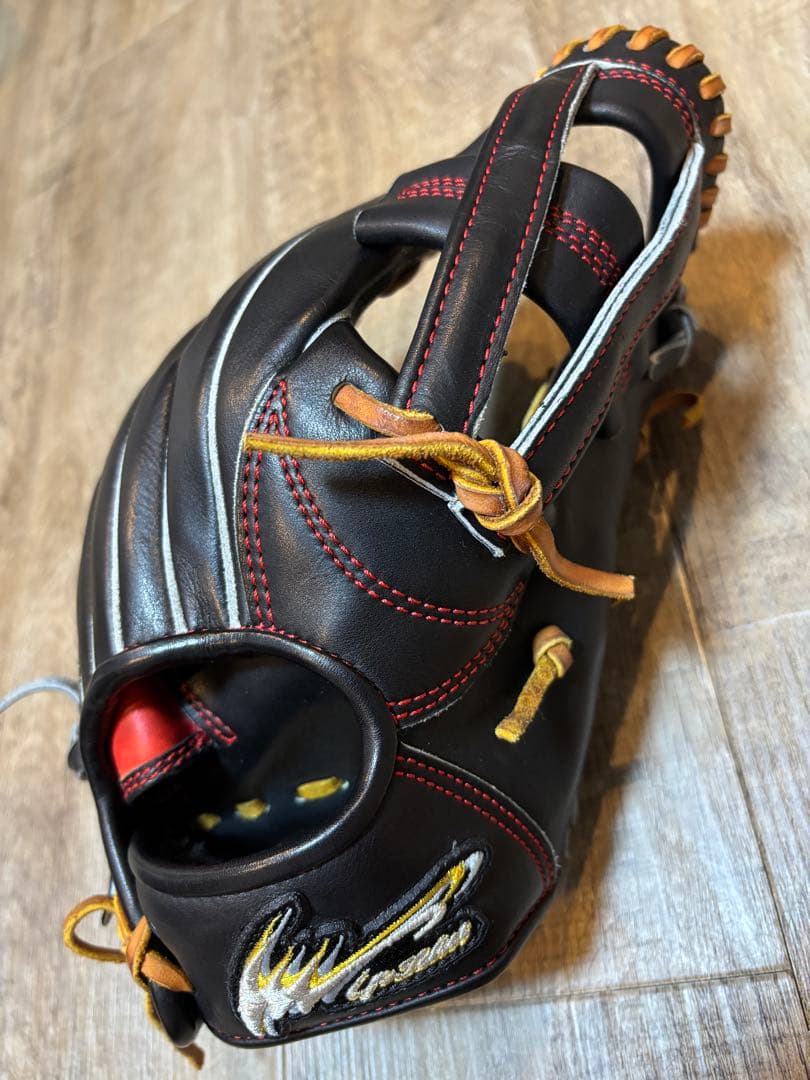 アイピーセレクト硬式グローブ 黒/赤 レザー f691390c5421ce46c92f02db220562