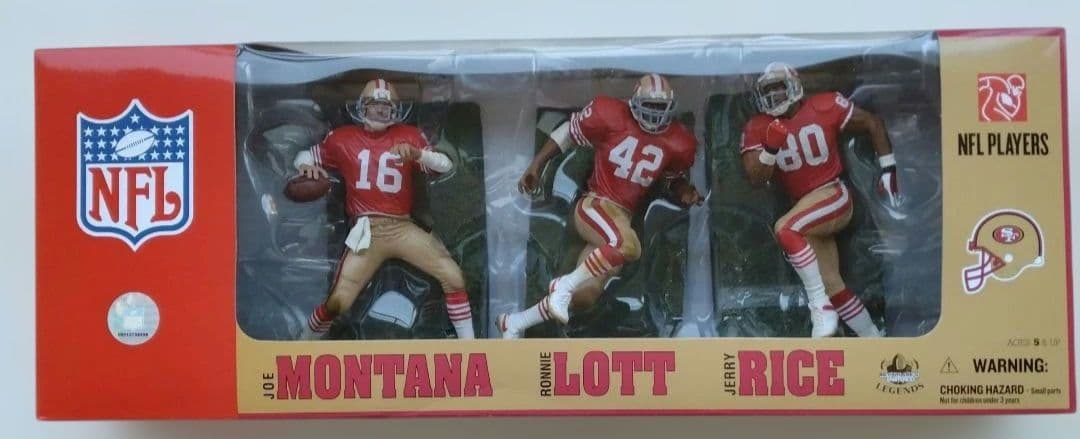(未開封品)マクファーレンNFL 49ersフィギュア 3-Pack モンタナ他 SAN FRANCISCO 49ERS CHRISTIAN MCCAFFREY NFL LEGACY 7