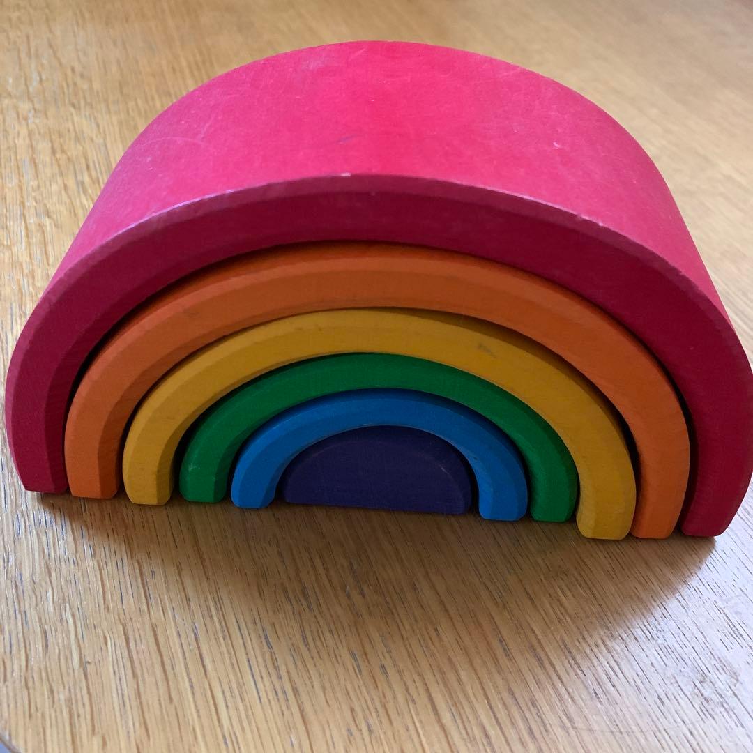 アーチレインボー 知育玩具 木製虹型積み木セット ドイツグリムス社