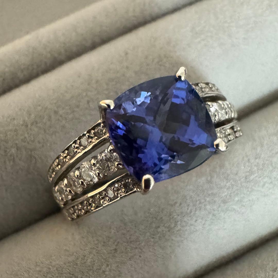 タンザナイト2.53ct ダイヤモンド0.36ct pt900 リング 12号 - メルカリ
