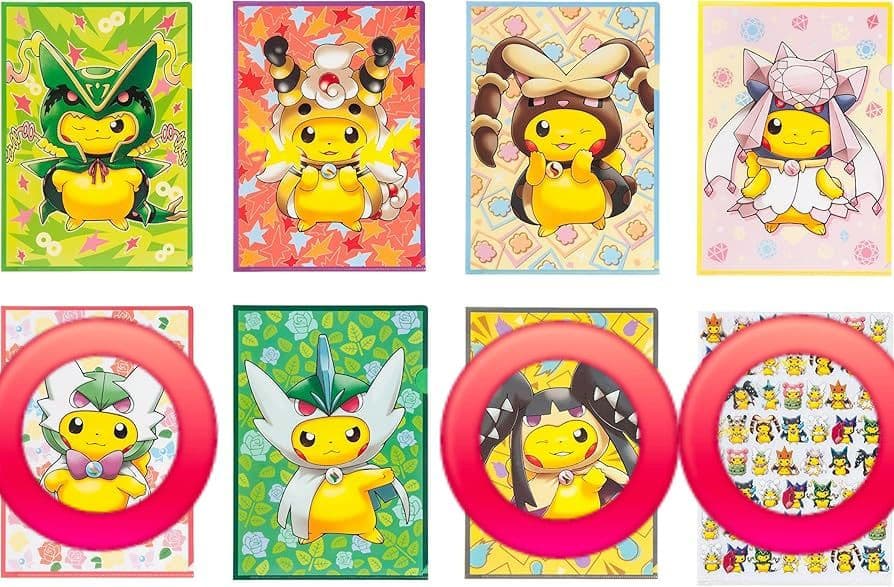 希少品】メガポンチョを着たピカチュウ クリアファイル3枚セット